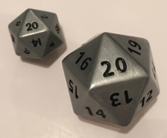 35mm Giant Antique Silver D20